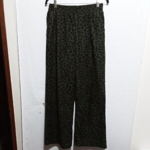 HALARA HIGH WAIST Straight Leg Mop Leopard Print Wide-Leg Pants